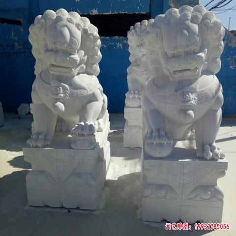 企业汉白玉狮子雕塑