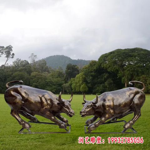 小区牛铜雕