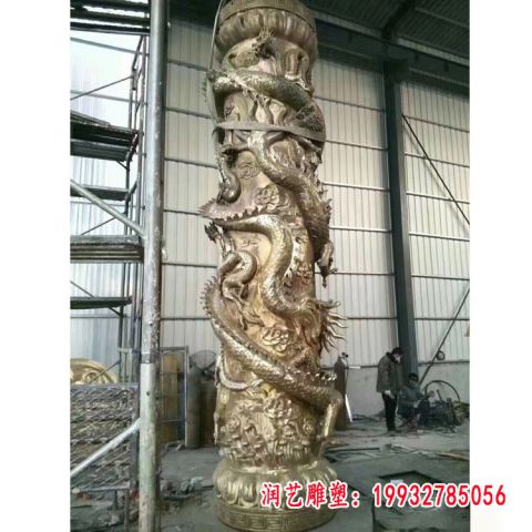 铜龙柱景观雕塑