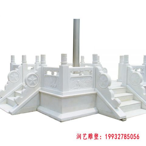 校园升旗台石雕 