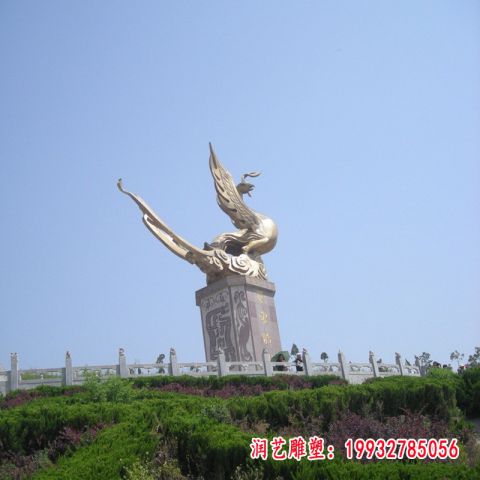 百鸟之王凤凰铜雕