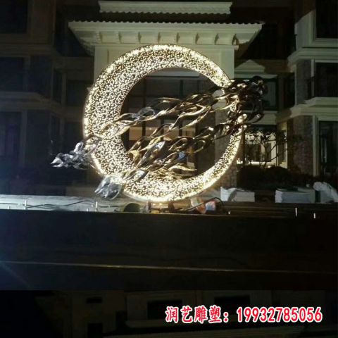 不锈钢鲤鱼跃龙门雕塑
