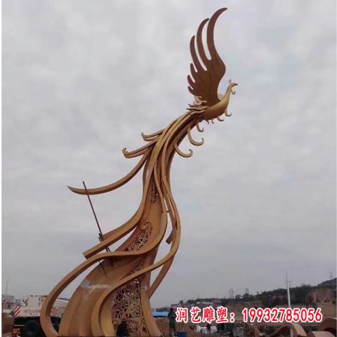 不锈钢抽象凤凰雕塑