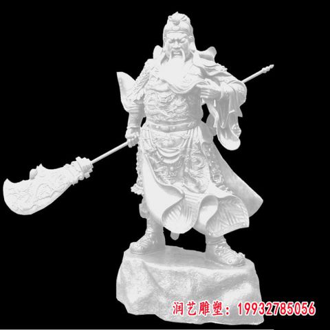汉白玉关公雕塑