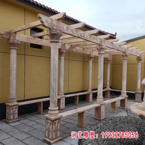 晚霞红长廊景观雕塑