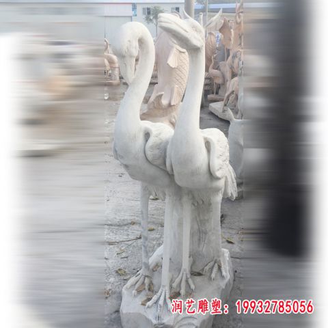 大理石仙鹤雕塑
