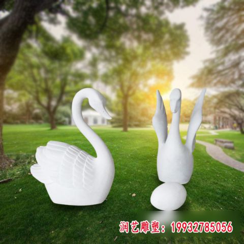汉白玉天鹅雕塑