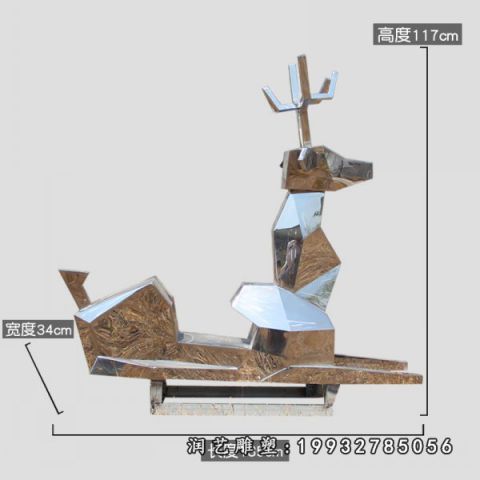 不锈钢动物鹿雕塑
