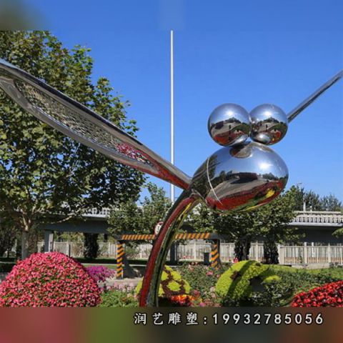 不锈钢动物蜻蜓雕塑