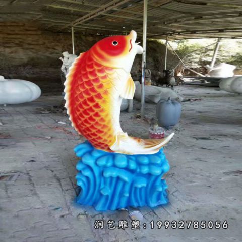 公园玻璃钢鱼动物雕塑