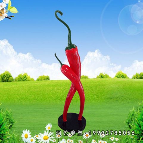 街道玻璃钢辣椒雕塑