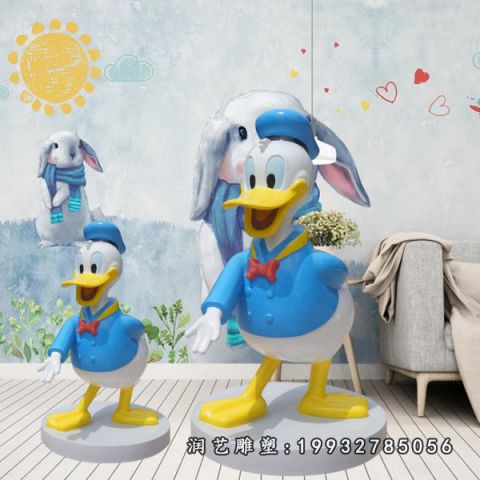 户外玻璃钢唐老鸭雕塑