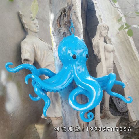 动物玻璃钢章鱼雕塑