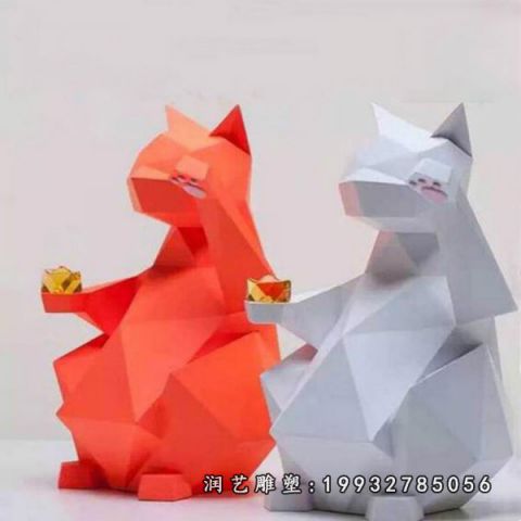 公园玻璃钢猫雕塑