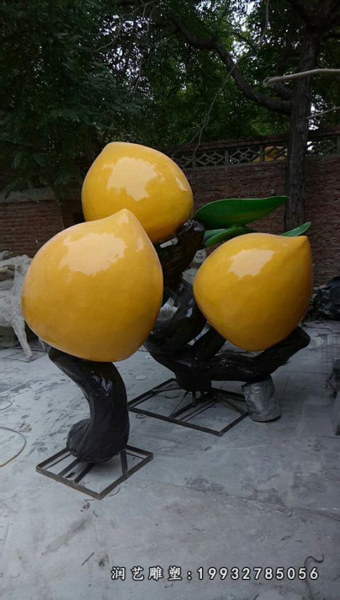 城市玻璃钢桃雕塑