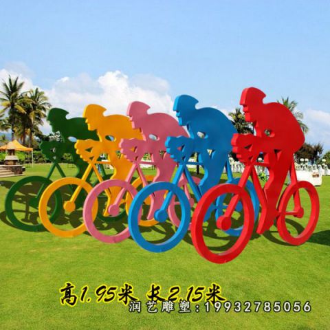 不锈钢校园骑车雕塑