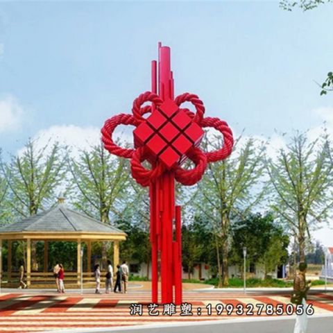 公园不锈钢中国结雕塑