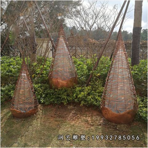 不锈钢抽象水滴雕塑