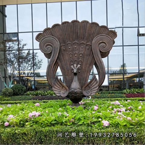 户外孔雀动物铜雕