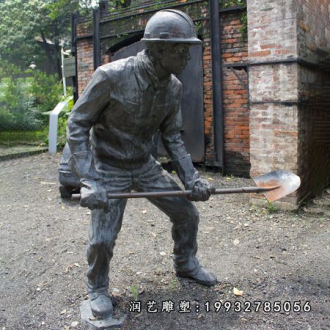 街道工人人物铜雕