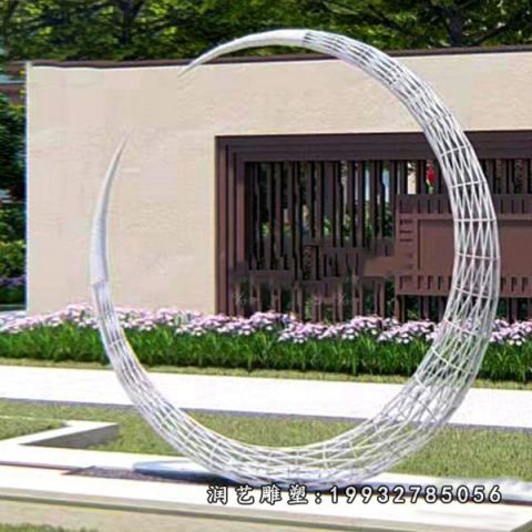 不锈钢月亮雕塑