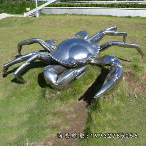 园林不锈钢螃蟹雕塑