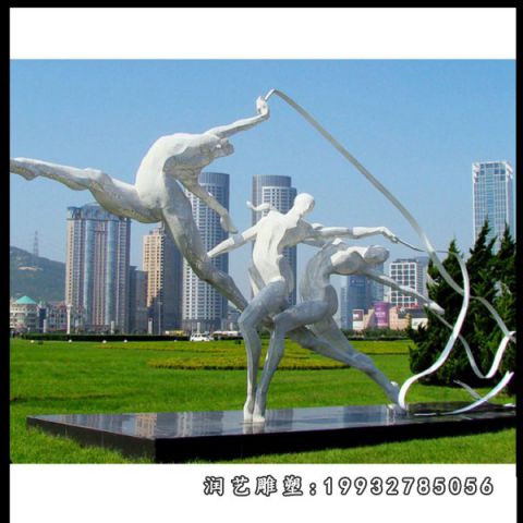 校园不锈钢体操雕塑