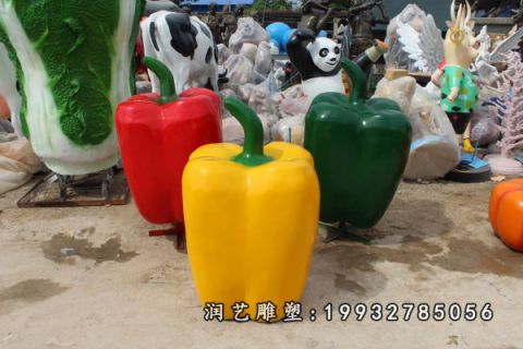 城市玻璃钢彩椒雕塑