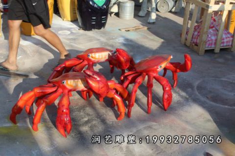 酒店玻璃钢螃蟹雕塑