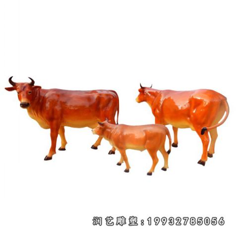 城市玻璃钢黄牛雕塑