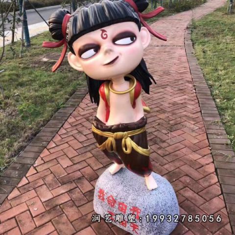 公园玻璃钢哪吒雕塑