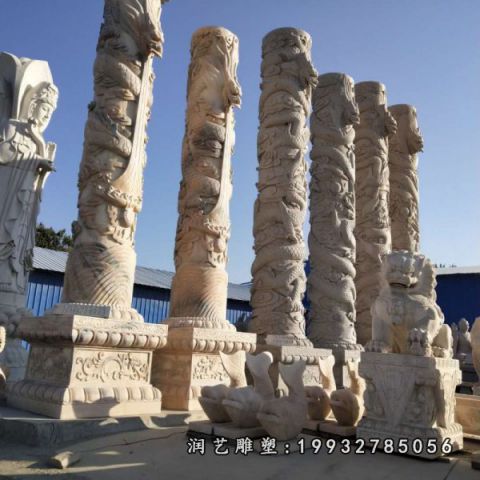 广场龙柱景观石雕