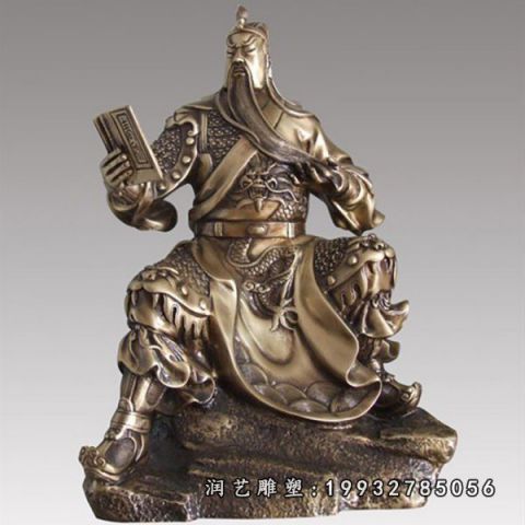 酒店关公人物铜雕