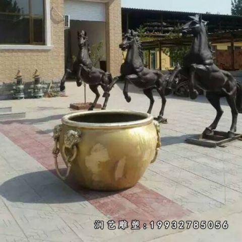 广场水缸景观铜雕