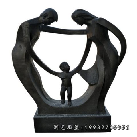 小区一家人铜雕