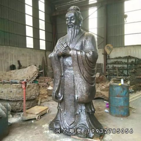 小区老子人物铜雕