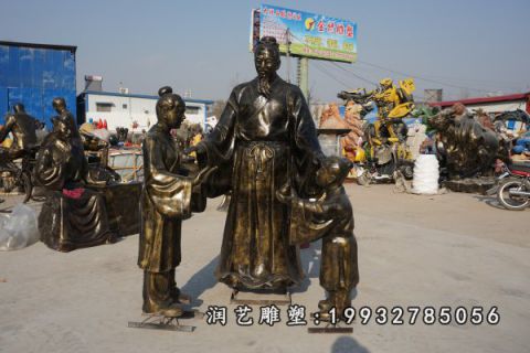 校园孔融让梨铜雕