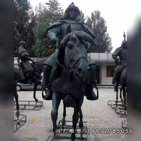 园林骑马人物铜雕