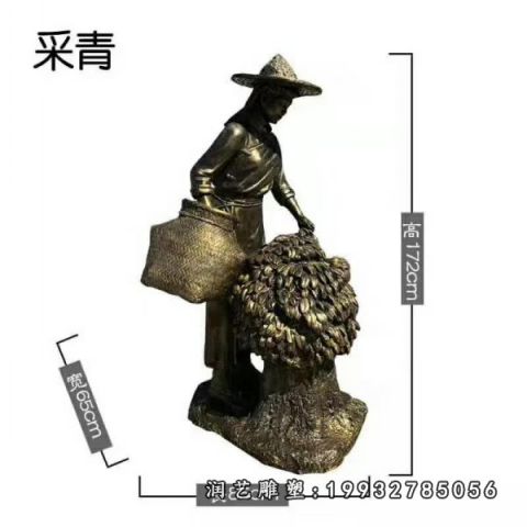 景区茶文化人物铜雕