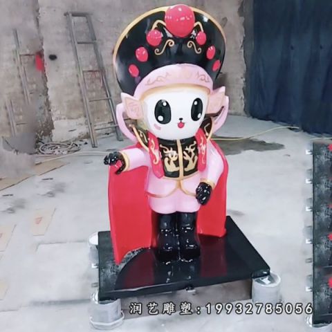 玻璃钢卡通唱戏雕塑
