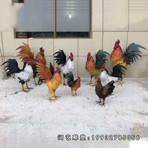 城市玻璃钢仿真鸡雕塑