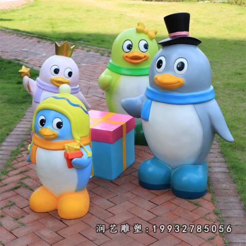 玻璃钢卡通企鹅雕塑