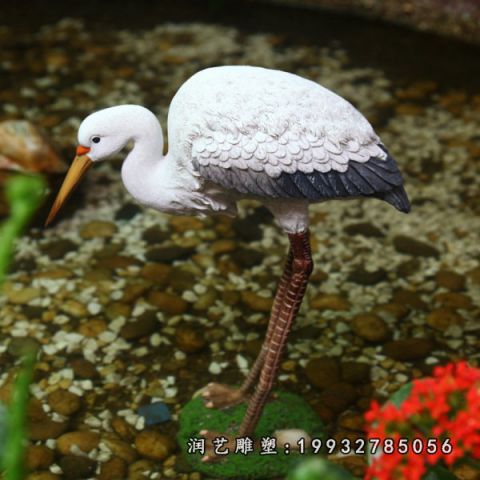 户外玻璃钢白鹭雕塑