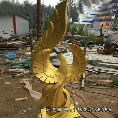 不锈钢动物凤凰雕塑