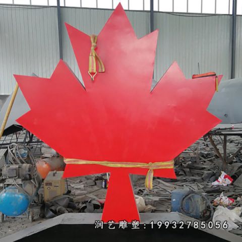 广场不锈钢树叶雕塑
