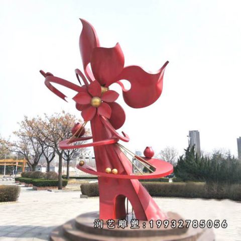 公园不锈钢花雕塑