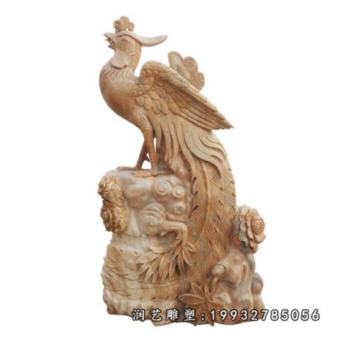 广场凤凰动物石雕