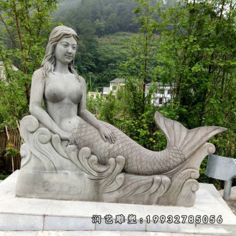 街道美人鱼人物石雕