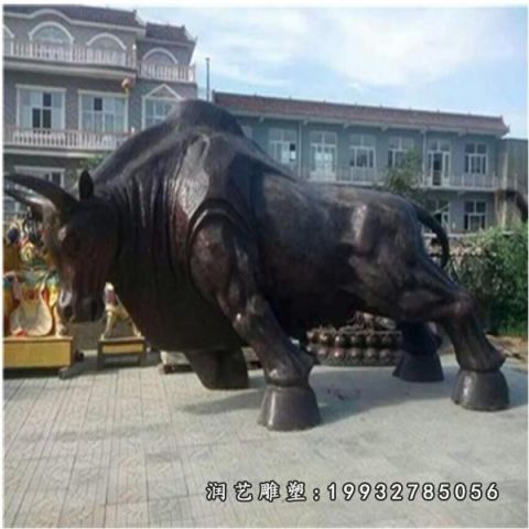 城市牛动物铜雕