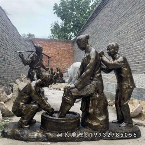 公园孝顺人物铜雕